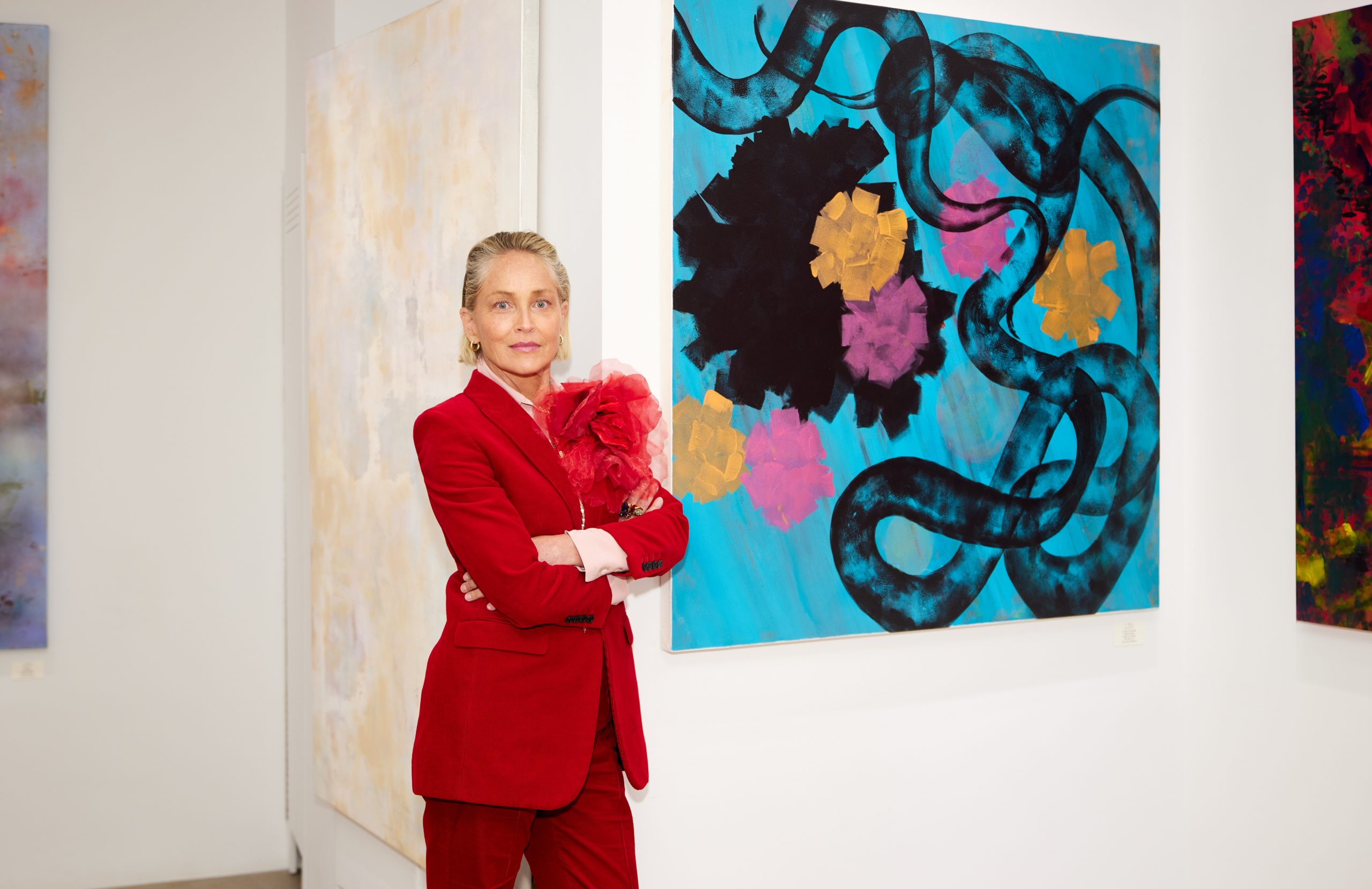 See Sharon Stone's New Paintings—Colorful Abstractions That