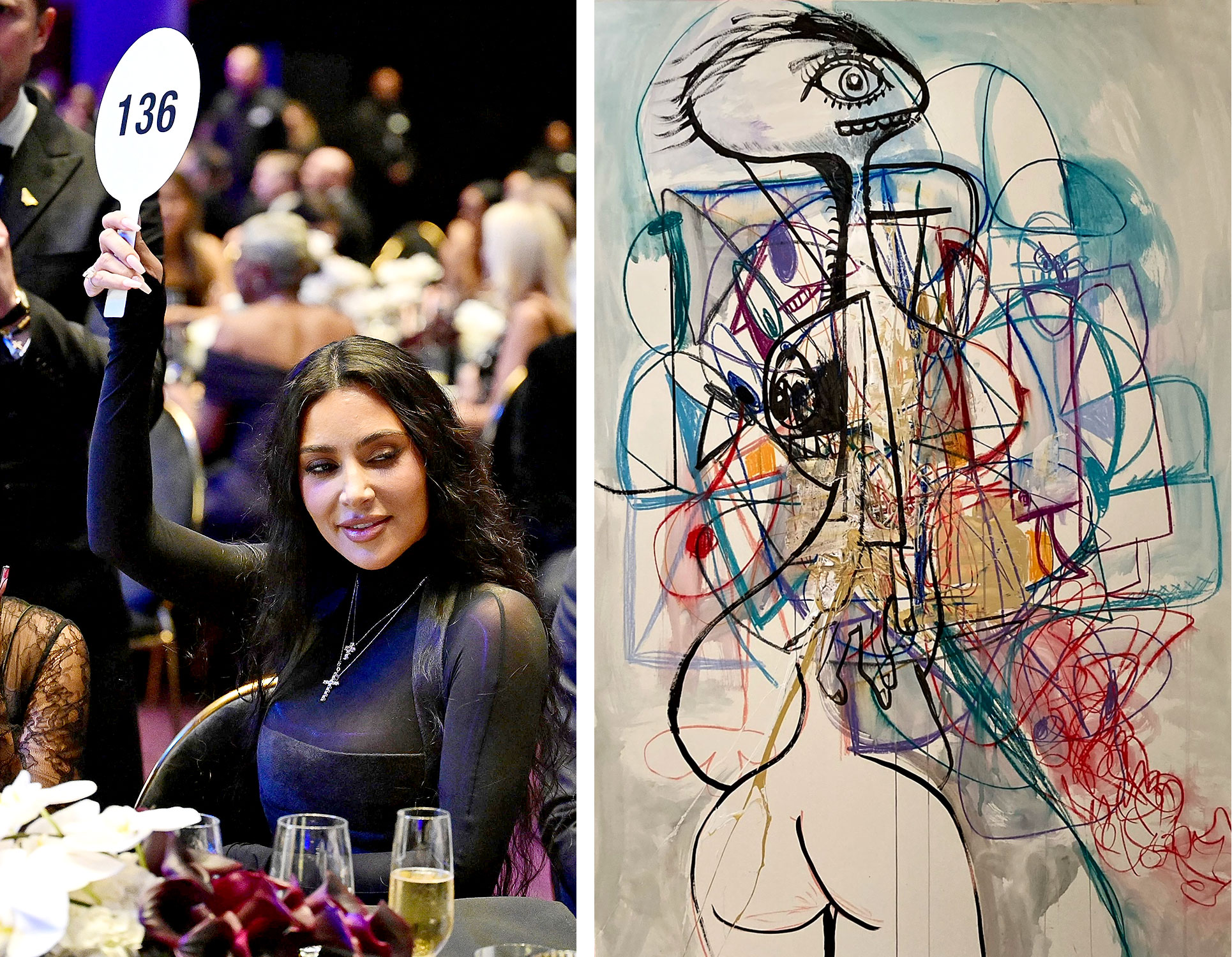 A Cheeky Bidding War Broke Out Between Kim Kardashian and Tom Brady Over a $2 Million George Condo Artwork. Ultimately, They Both Got Lucky