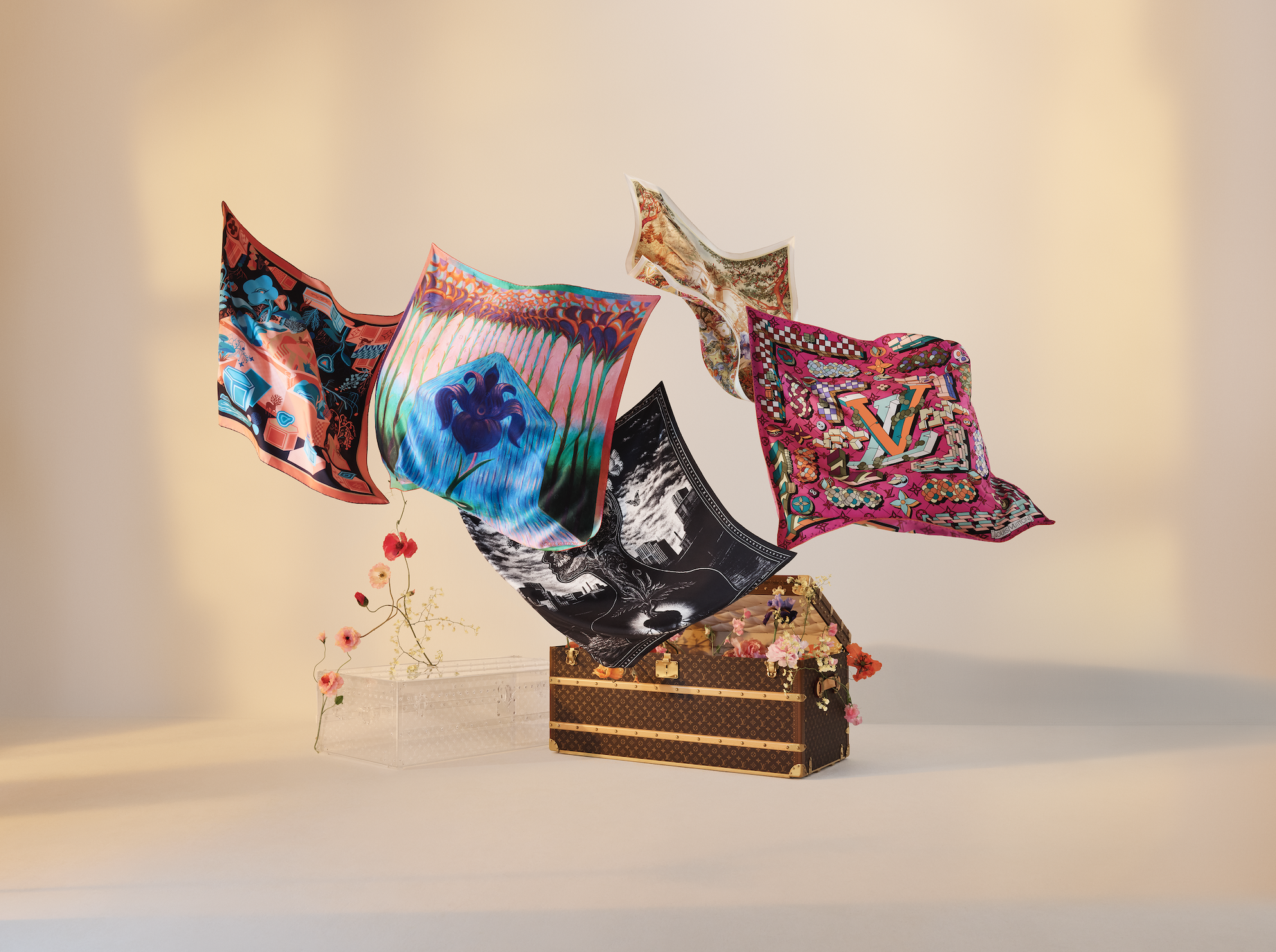 Louis Vuitton's Iconic Silk Scarves Get an Artistic Makeover